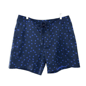 Outdoor Voices Men's Floral Multi Light & Dark Blue Swim Trunks Size XL